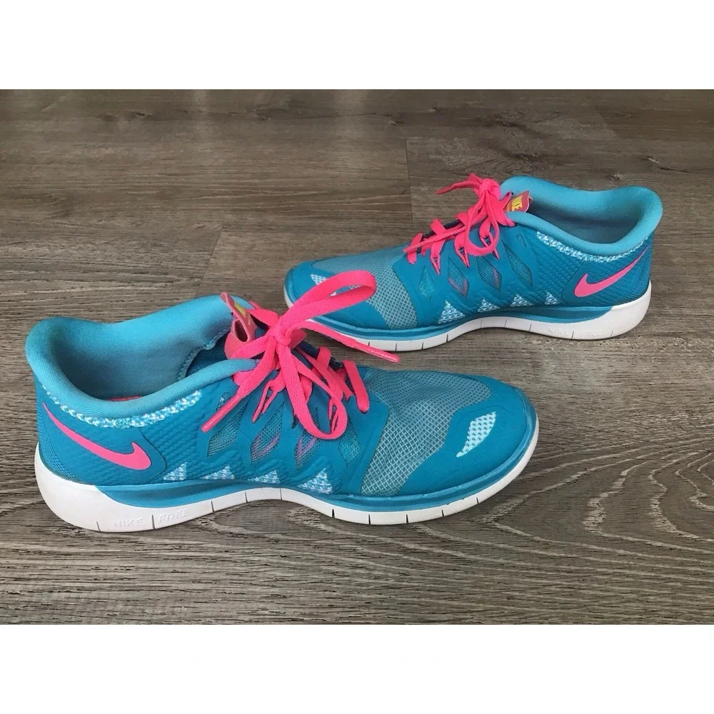 Nike Free 5.0 (GS) Blue Youth Size 5Y Girls Running Sneakers 644446-401 Shoes
